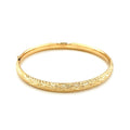 14k Yellow Gold Diamond Cut Design Dome Motif Children's Bangle by Avera Group