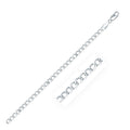 Rhodium Plated 3.7mm Sterling Silver Curb Style Chain by Avera Group