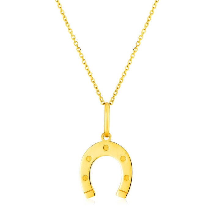 14K Yellow Gold Necklace with Horseshoe by Avera Group