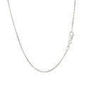14k White Gold Diamond Cut Cable Link Chain (1.10 mm) by Avera Group