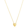 14k Yellow Gold High Polish Scribbles Heart Necklace by Avera Group