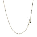 14k White Gold Diamond-Cut Alternating Bead Chain (1.30 mm) by Avera Group