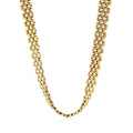 14k Yellow Gold Fancy Polished Multi-Row Panther Link Necklace by Avera Group