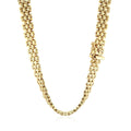14k Yellow Gold Fancy Polished Multi-Row Panther Link Necklace by Avera Group