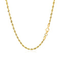 2.5mm 10k Yellow Gold Solid Diamond Cut Rope Chain by Avera Group