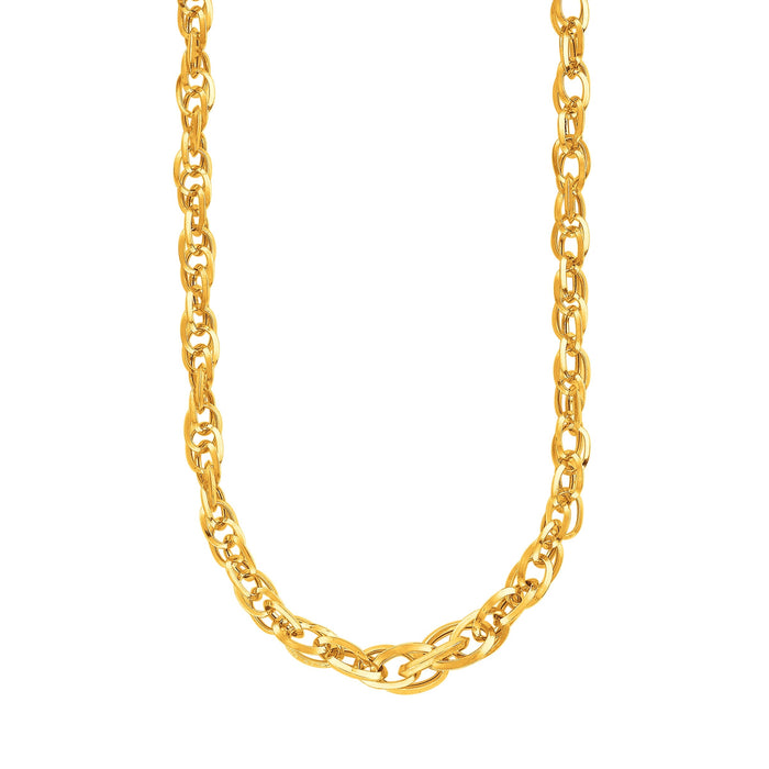 14k Yellow Gold Ornate Prince of Wales Chain Necklace by Avera Group