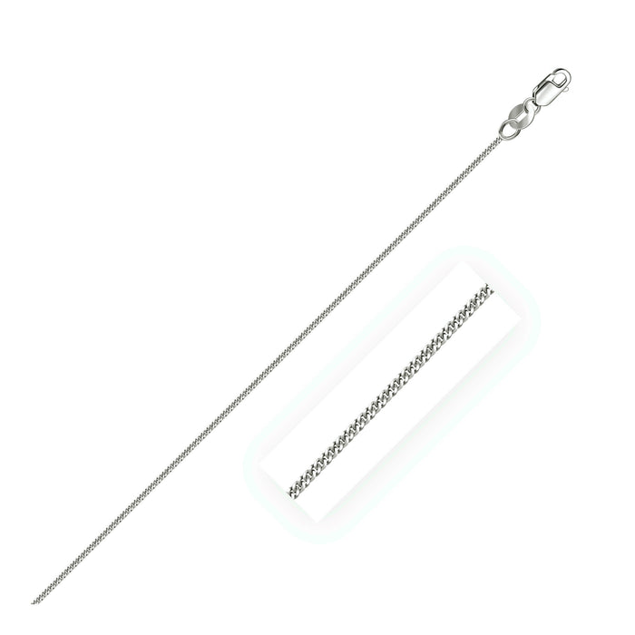 14k White Gold Gourmette Chain 1.0mm by Avera Group