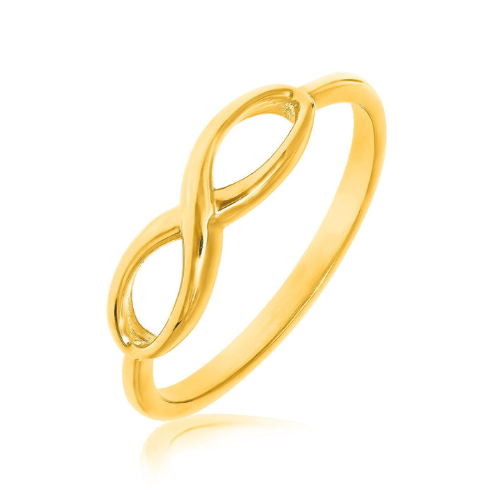 14k Yellow Gold Infinity Ring in High Polish by Avera Group