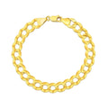 14k Yellow Gold Solid Curb Bracelet 10.0mm by Avera Group