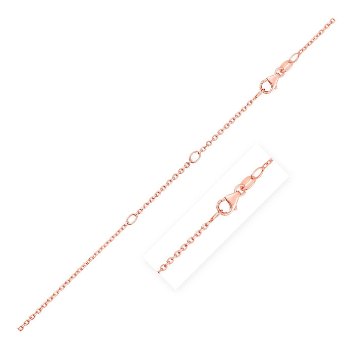 Double Extendable Cable Chain in 14k Rose Gold (1.2mm) by Avera Group