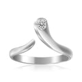 Sterling Silver Rhodium Plated White Cubic Zirconia Accented Shiny Toe Ring by Avera Group