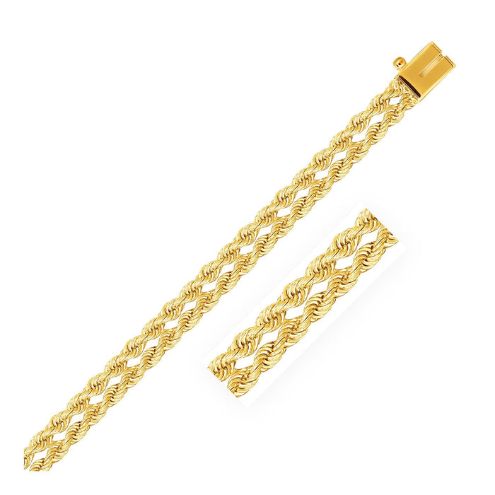 14k Yellow Gold Dual Row Rope Bracelet (4.80 mm) by Avera Group