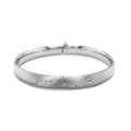 Classic Floral Carved Bangle in 14k White Gold (8.0mm) by Avera Group