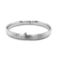 Classic Floral Carved Bangle in 14k White Gold (8.0mm) by Avera Group