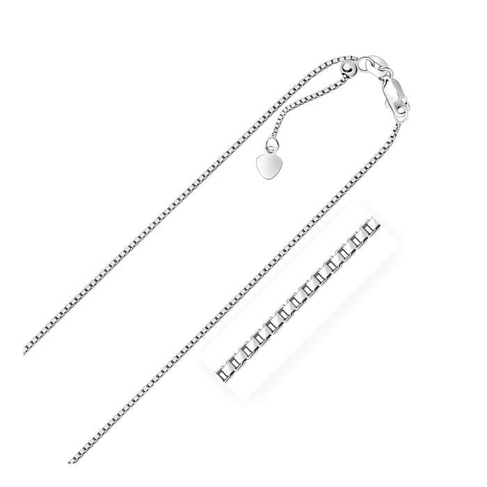 Sterling Silver 1.4mm Adjustable Box Chain (1.40 mm) by Avera Group