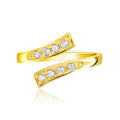 14k Yellow Gold Contemporary Cubic Zirconia Accented Toe Ring by Avera Group
