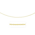 14k Yellow Gold Pendant Chain with Textured Links (2.50 mm) by Avera Group