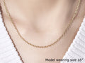 14k Yellow Gold Pendant Chain with Textured Links (2.50 mm) by Avera Group