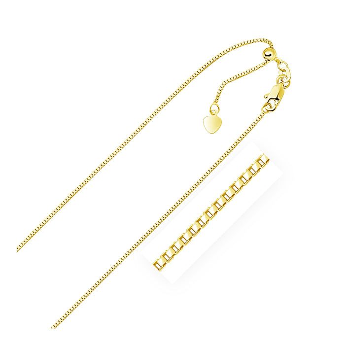10k Yellow Gold Adjustable Box Chain 0.85mm by Avera Group