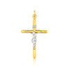 14k Two Tone Gold Cross Pendant
