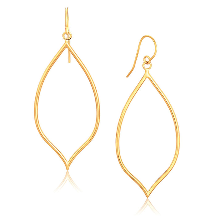 14k Yellow Gold Marquise Style Polished Earrings by Avera Group