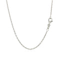 14k White Gold Round Cable Link Chain (1.50 mm) by Avera Group