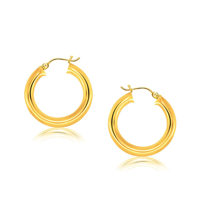 14k Yellow Gold Polished Hoop Earrings (5x30 mm) by Avera Group