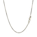 14k White Gold Diamond Cut Cable Link Chain (1.30 mm) by Avera Group