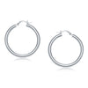 14k White Gold Polished Hoop Earrings (4x40mm)