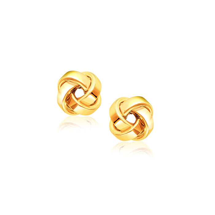 14k Yellow Gold Classic Love Knot Stud Earrings by Avera Group