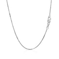 18k White Gold Box Chain 0.8mm (0.78 mm) by Avera Group
