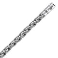 Oxidized Sterling Silver Mens Chain Bracelet in a Cable Motif (8.50 mm) by Avera Group