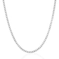 Rhodium Plated 3.0mm Sterling Silver Curb Style Chain by Avera Group