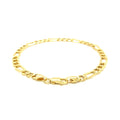 5.4mm 14k Yellow Gold Lite Figaro Bracelet by Avera Group