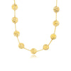 14k Yellow Gold Textured Disc Long Layering Necklace