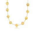 14k Yellow Gold Textured Disc Long Layering Necklace by Avera Group