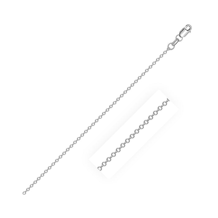 Sterling Silver Rhodium Plated Cable Chain 0.8mm by Avera Group