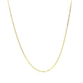 14k Yellow Gold Diamond Cut Cable Link Chain (0.87 mm) by Avera Group