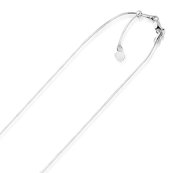 14k White Gold Adjustable Snake Chain (0.80 mm) by Avera Group
