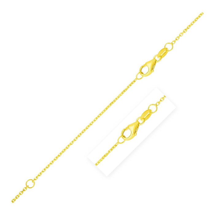 Double Extendable Diamond Cut Cable Chain in Yellow Gold (0.87 mm) by Avera Group