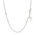 10k White Gold Adjustable Box Chain (0.85 mm) by Avera Group