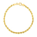 4.0mm 14k Yellow Gold Solid Diamond Cut Rope Bracelet by Avera Group