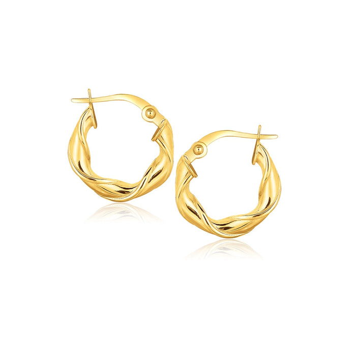 14k Yellow Gold Hoop Earrings (5/8 inch) by Avera Group