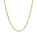 10K Yellow Gold Hollow Diamond Cut Rope Chain (2.00 mm) by Avera Group