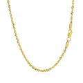 10K Yellow Gold Hollow Diamond Cut Rope Chain (2.00 mm) by Avera Group