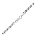 Sterling Silver 3.6mm Diamond Cut Rope Style Chain by Avera Group