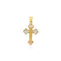 14k Tri Color Gold Cross Pendant by Avera Group