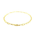 14k Yellow Gold Anklet with Flat Hammered Oval Links by Avera Group