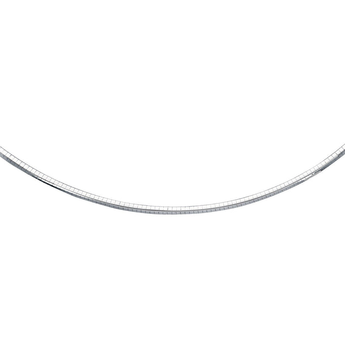 14k White Gold Chain in a Classic Omega Design (4.00 mm) by Avera Group
