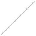 14k White Gold Anklet with Puffed Heart Design by Avera Group